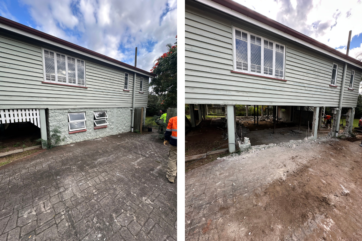 Before and after structural demolition project